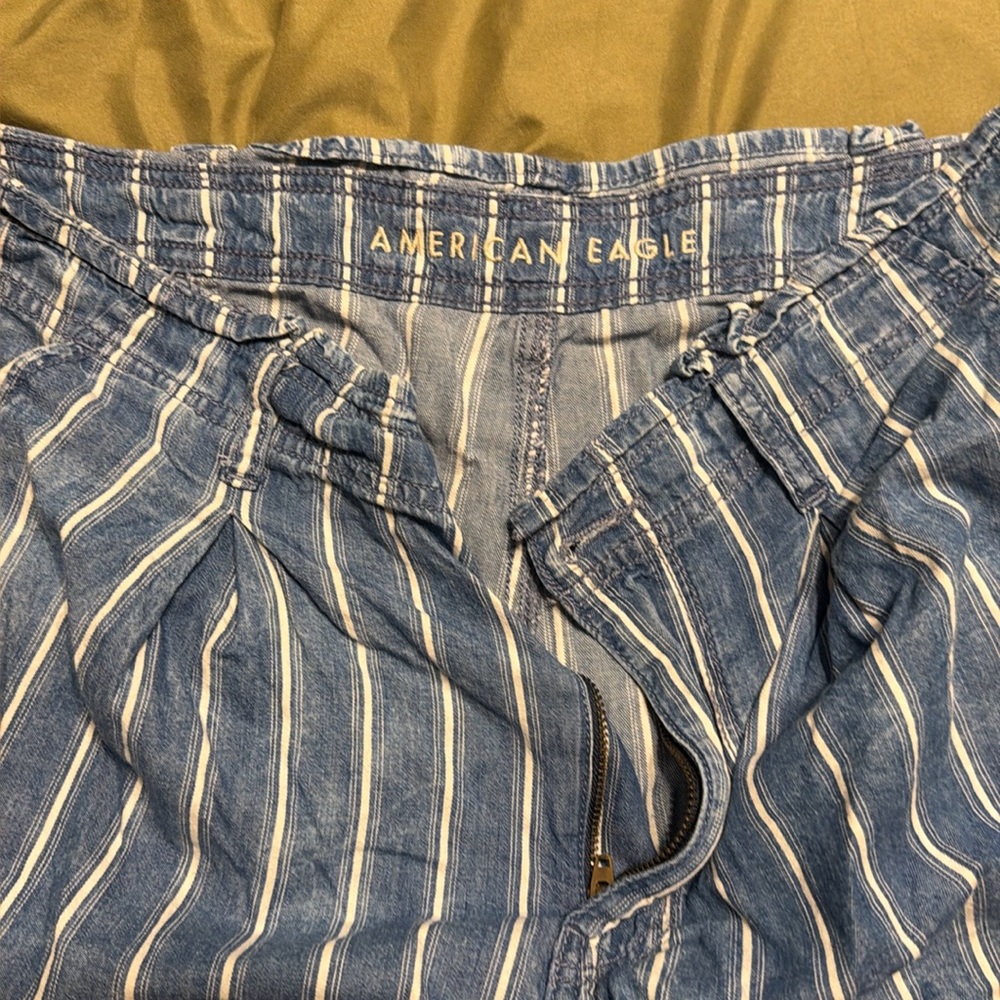 American Eagle shorts. Size 14. Super cute stripped denim
